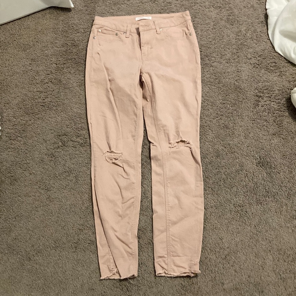 Lauren Conrad distressed blush denim